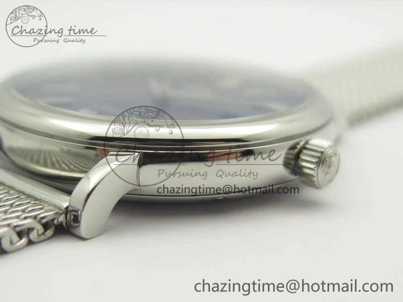GoAnywhere Portofino IW356501 SS V3 MK 1:1 Best Edition Blue Dial On SS Mesh Bracelet MIYOTA 7194