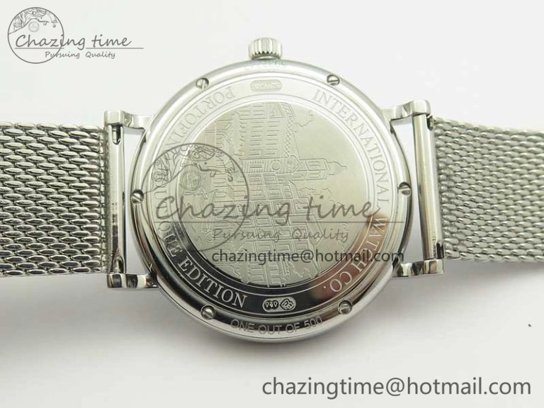 GoAnywhere Portofino IW356501 SS V3 MK 1:1 Best Edition Blue Dial On SS Mesh Bracelet MIYOTA 7194
