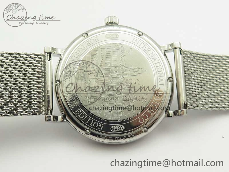 GoAnywhere Portofino IW356501 SS V3 MK 1:1 Best Edition Blue Dial On SS Mesh Bracelet MIYOTA 7194