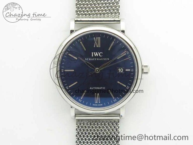 GoAnywhere Portofino IW356501 SS V3 MK 1:1 Best Edition Blue Dial On SS Mesh Bracelet MIYOTA 7194