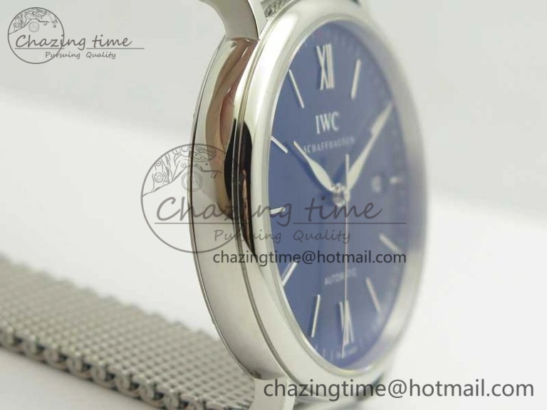 GoAnywhere Portofino IW356501 SS V3 MK 1:1 Best Edition Blue Dial On SS Mesh Bracelet MIYOTA 7194