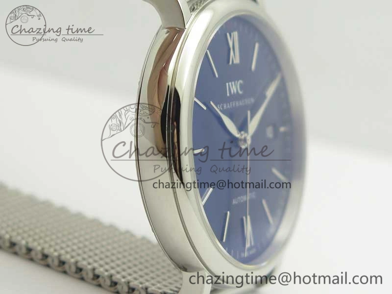GoAnywhere Portofino IW356501 SS V3 MK 1:1 Best Edition Blue Dial On SS Mesh Bracelet MIYOTA 7194