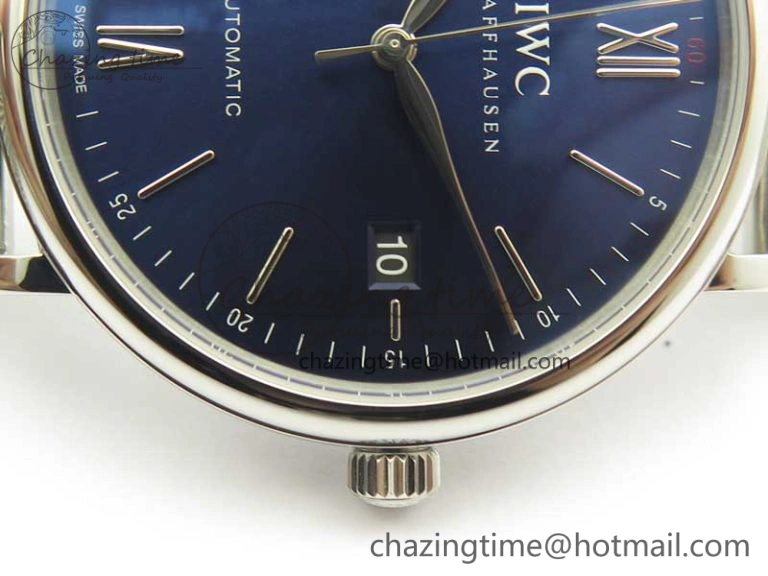 GoAnywhere Portofino IW356501 SS V3 MK 1:1 Best Edition Blue Dial On SS Mesh Bracelet MIYOTA 7194