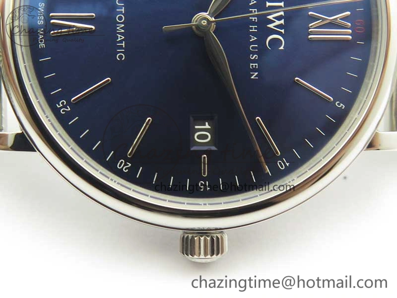 GoAnywhere Portofino IW356501 SS V3 MK 1:1 Best Edition Blue Dial On SS Mesh Bracelet MIYOTA 7194