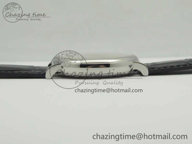 Bright Portofino IW356501 SS V3 MK 1:1 Best Edition White Dial Gold Markers On Black Leather Strap MIYOTA 7196