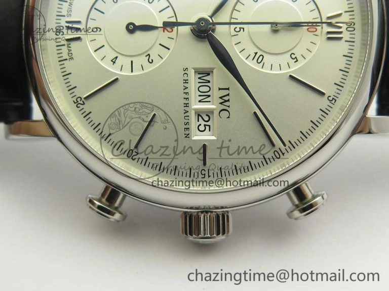 UrbanStyle Portofino IW391001 SS ZK 1:1 Best Edition White Dial Silver Markers on Black Leather Strap A 7139