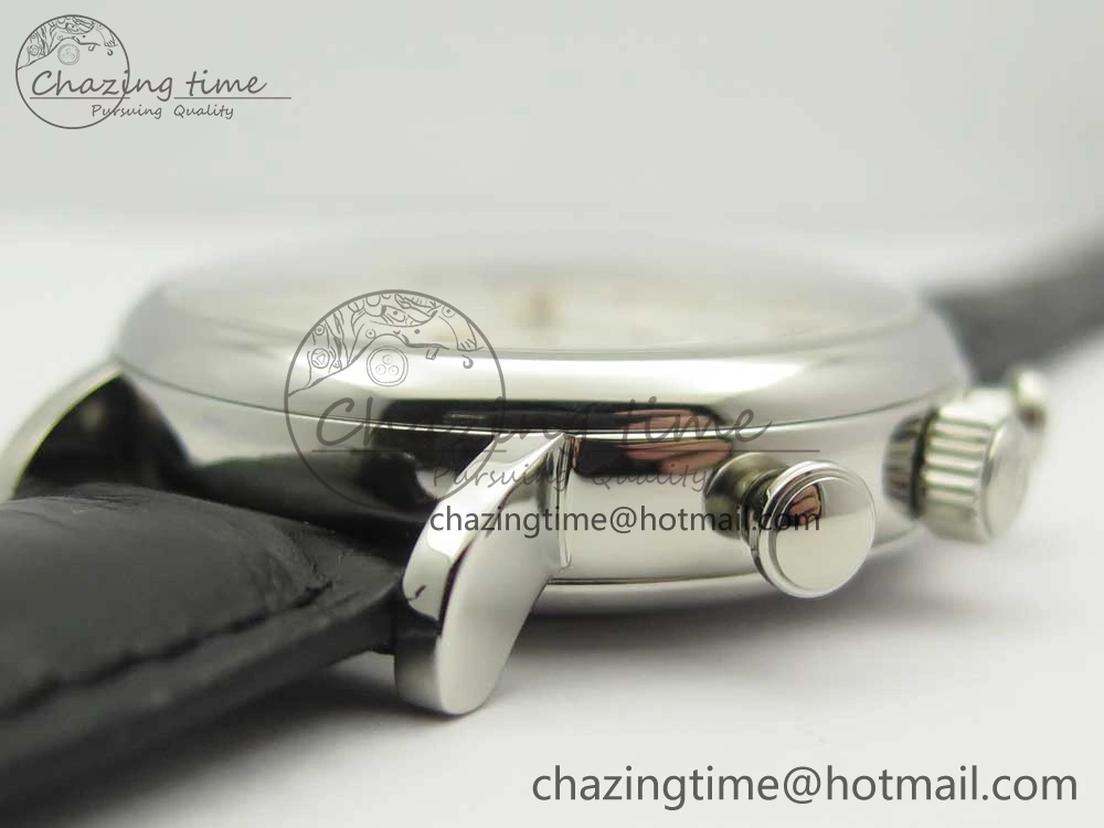Affordable Portofino IW391022 SS ZK 1:1 Best Edition White Dial Gold Markers On Black Leather Strap A 7130