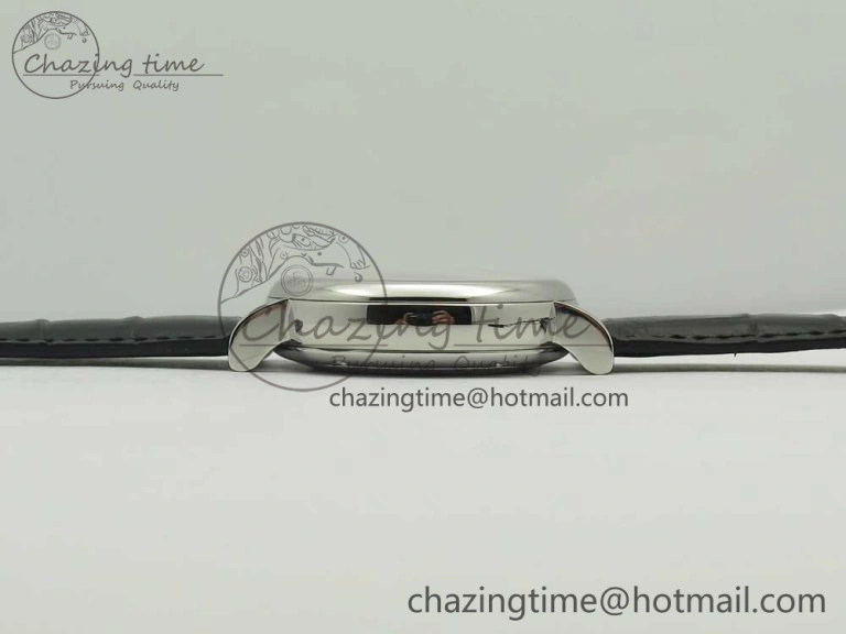 Affordable Portofino IW391022 SS ZK 1:1 Best Edition White Dial Gold Markers On Black Leather Strap A 7130