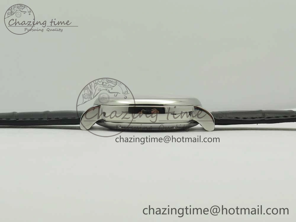 Affordable Portofino IW391022 SS ZK 1:1 Best Edition White Dial Gold Markers On Black Leather Strap A 7130