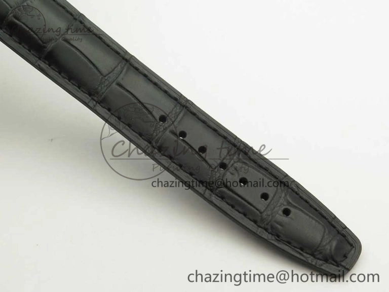 Affordable Portofino IW391022 SS ZK 1:1 Best Edition White Dial Gold Markers On Black Leather Strap A 7130