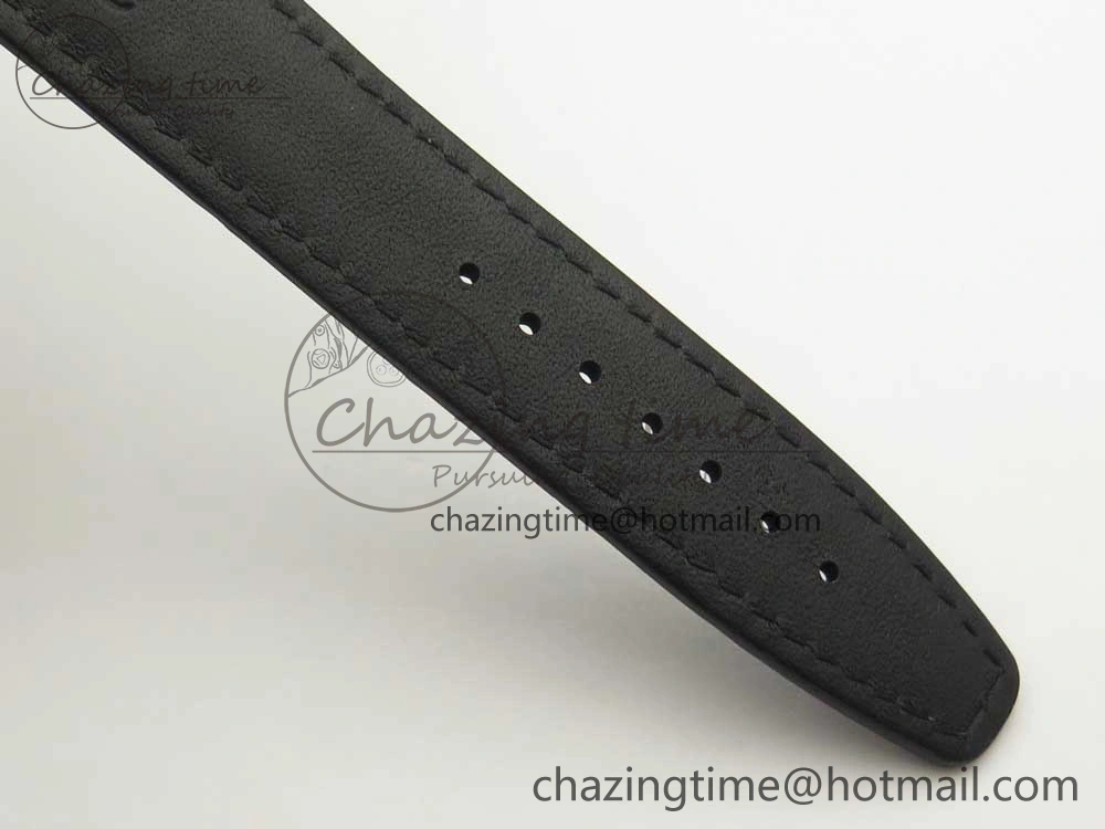 Affordable Portofino IW391022 SS ZK 1:1 Best Edition White Dial Gold Markers On Black Leather Strap A 7130