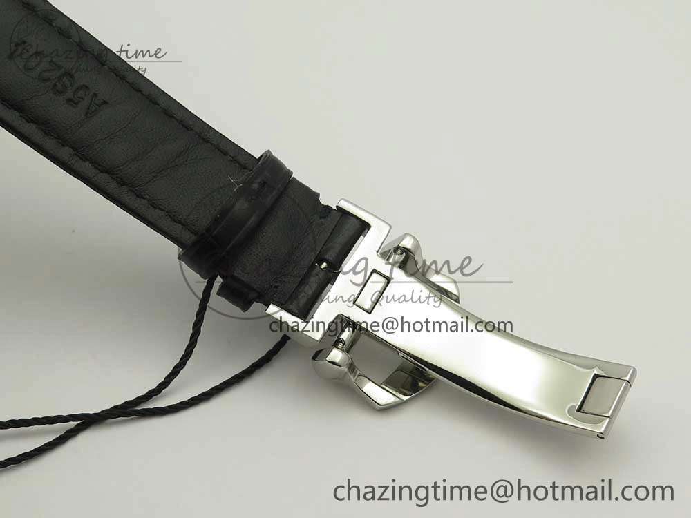 Affordable Portofino IW391022 SS ZK 1:1 Best Edition White Dial Gold Markers On Black Leather Strap A 7130