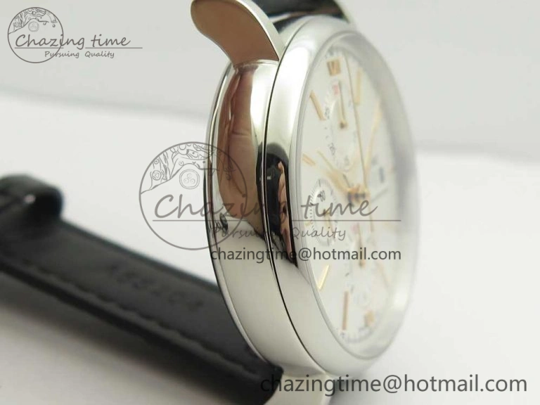Affordable Portofino IW391022 SS ZK 1:1 Best Edition White Dial Gold Markers On Black Leather Strap A 7130