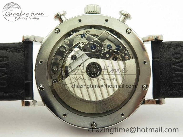 Affordable Portofino IW391022 SS ZK 1:1 Best Edition White Dial Gold Markers On Black Leather Strap A 7130