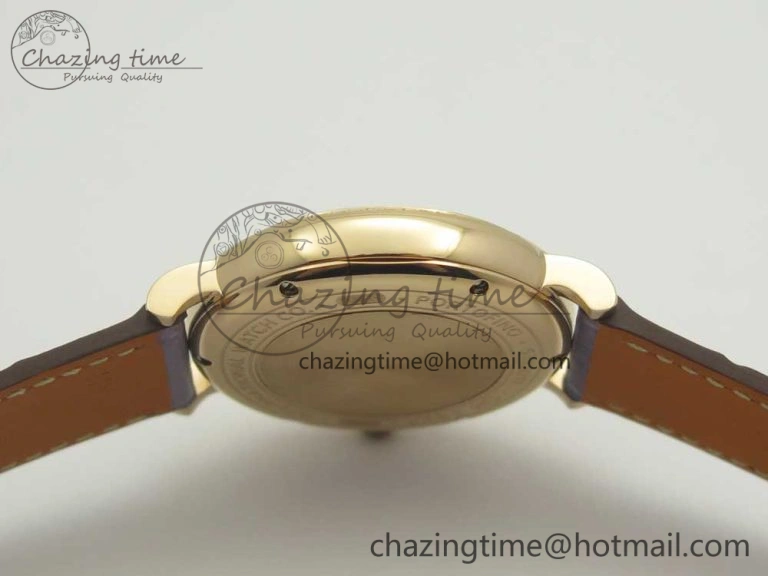 Sleek Portofino IW458101 Diamond Bezel RG MK 1:1 Best Edition Silver Dial On Purple Leather Strap MIYOTA 10649