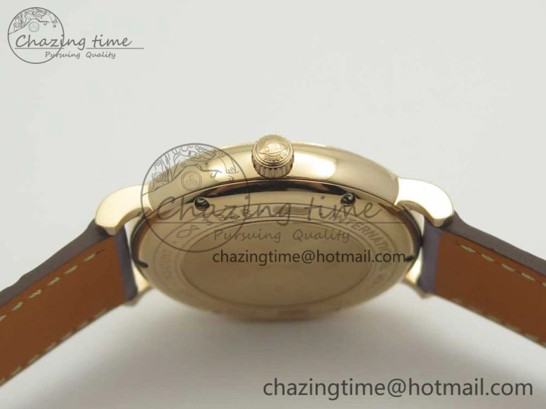 Sleek Portofino IW458101 Diamond Bezel RG MK 1:1 Best Edition Silver Dial On Purple Leather Strap MIYOTA 10649