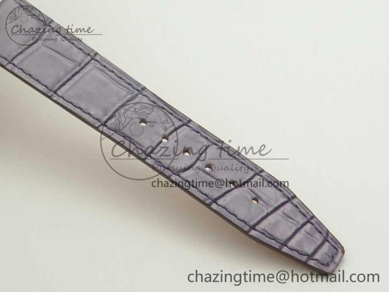 Sleek Portofino IW458101 Diamond Bezel RG MK 1:1 Best Edition Silver Dial On Purple Leather Strap MIYOTA 10649