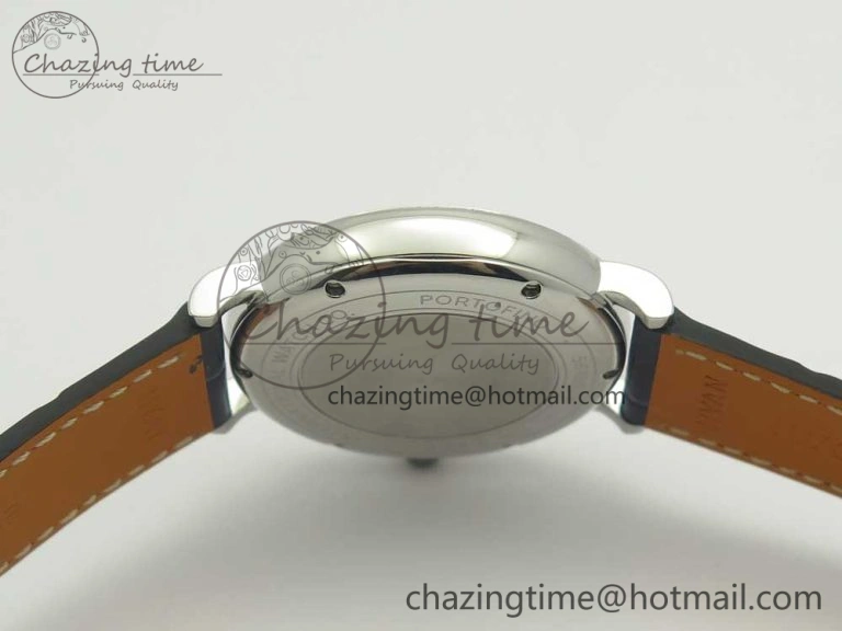 Breathable Portofino IW458101 Diamond Bezel SS MK 1:1 Best Edition Blue Dial On Blue Leather Strap MIYOTA 7169