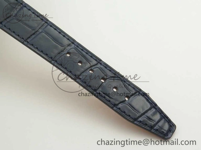 Breathable Portofino IW458101 Diamond Bezel SS MK 1:1 Best Edition Blue Dial On Blue Leather Strap MIYOTA 7169