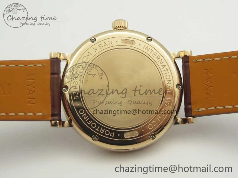 Portofino IW458101 RG MK 1:1 Best Edition Gray Dial On Brown Leather Strap MIYOTA TimelessDesign 10650