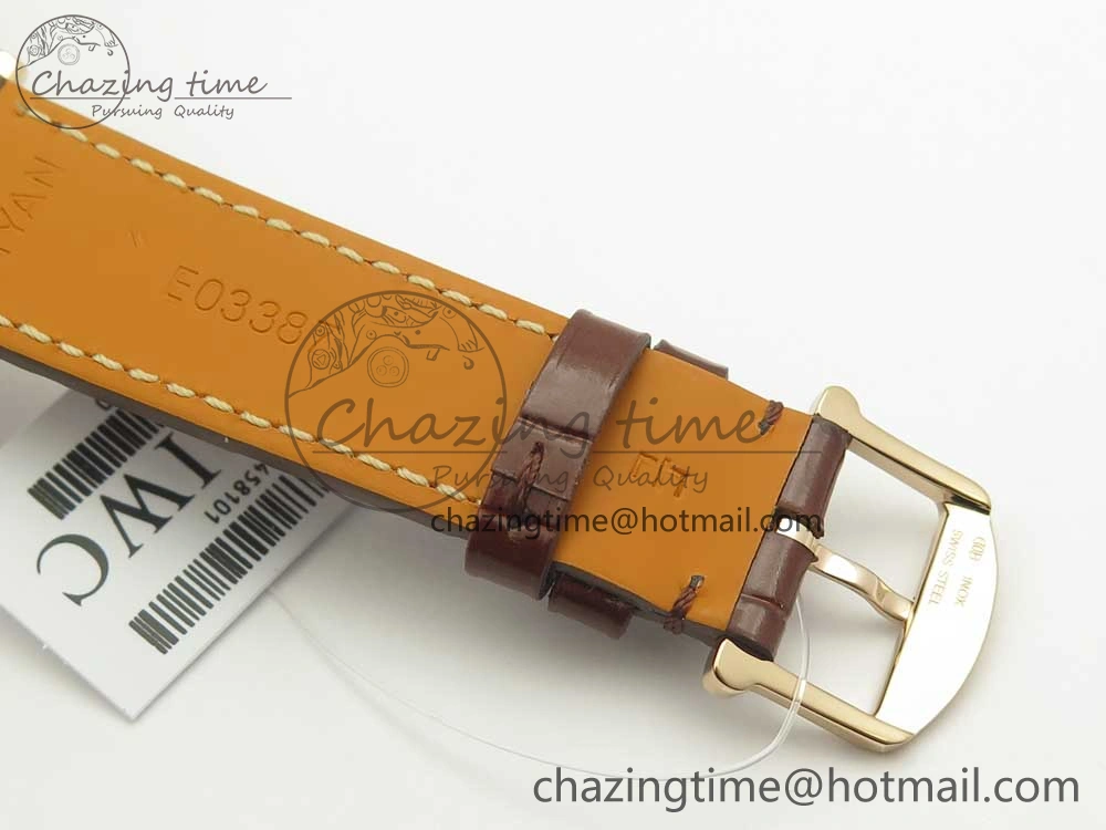 Portofino IW458101 RG MK 1:1 Best Edition Gray Dial On Brown Leather Strap MIYOTA TimelessDesign 10650