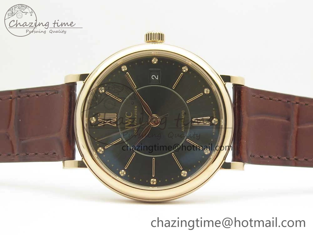 Portofino IW458101 RG MK 1:1 Best Edition Gray Dial On Brown Leather Strap MIYOTA TimelessDesign 10650