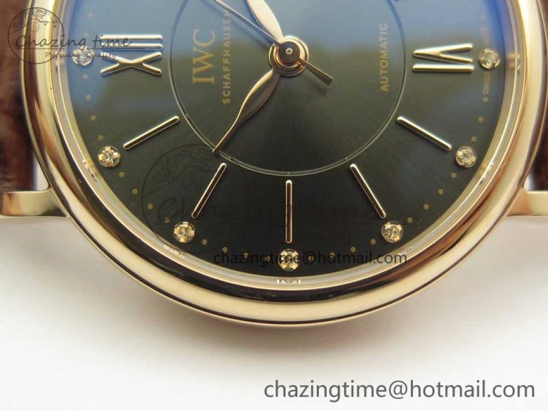 Portofino IW458101 RG MK 1:1 Best Edition Gray Dial On Brown Leather Strap MIYOTA TimelessDesign 10650