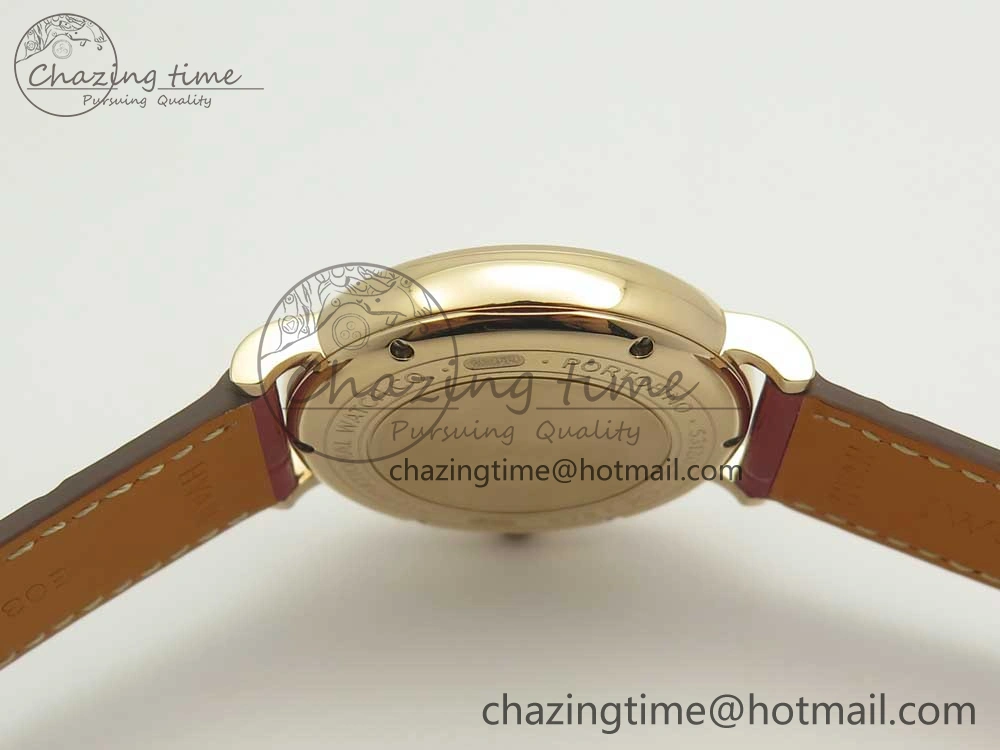 Portofino IW458101 RG MK 1:1 Best Edition Silver Dial On Red Leather Strap MIYOTA WeatherProof 10645