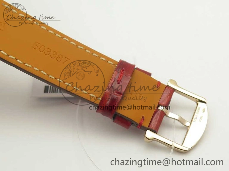 Portofino IW458101 RG MK 1:1 Best Edition Silver Dial On Red Leather Strap MIYOTA WeatherProof 10645