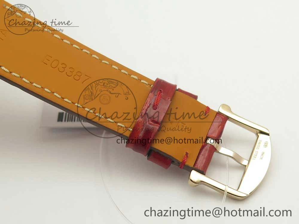 Portofino IW458101 RG MK 1:1 Best Edition Silver Dial On Red Leather Strap MIYOTA WeatherProof 10645
