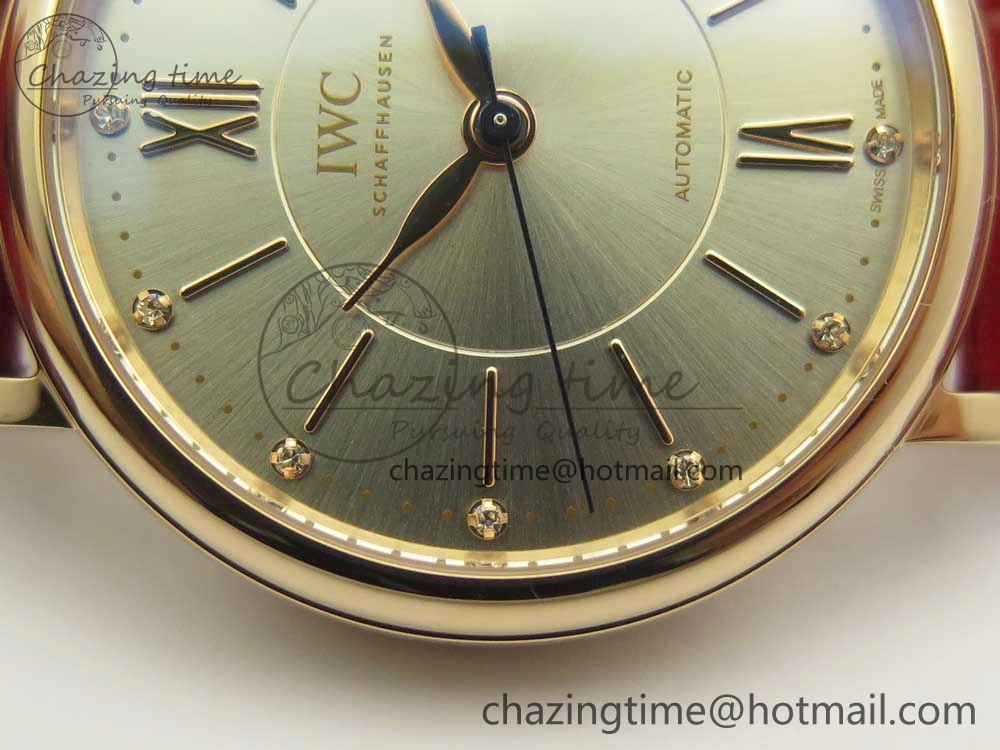 Portofino IW458101 RG MK 1:1 Best Edition Silver Dial On Red Leather Strap MIYOTA WeatherProof 10645