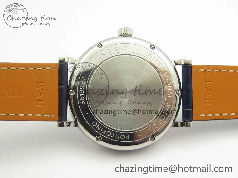 Colorful Portofino IW458101 SS MK 1:1 Best Edition Blue Dial On Blue Leather Strap MIYOTA 7168