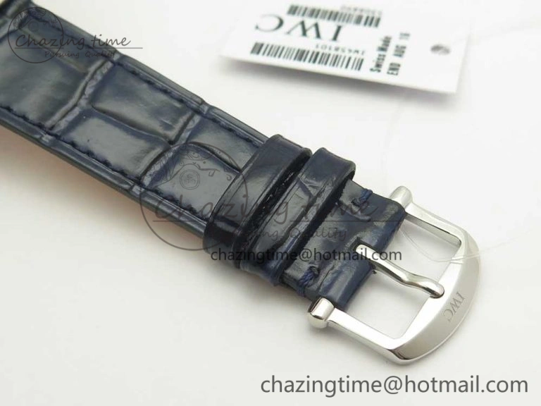 Colorful Portofino IW458101 SS MK 1:1 Best Edition Blue Dial On Blue Leather Strap MIYOTA 7168
