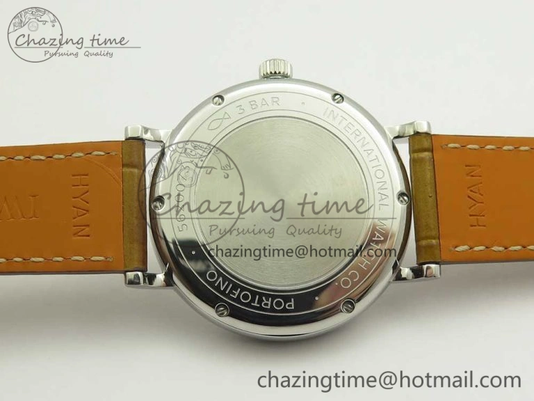 Portofino IW458101 SS MK 1:1 Best Edition Silver Dial On Brown Leather Strap MIYOTA Affordable 10647