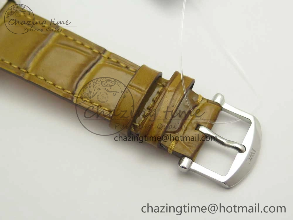 Portofino IW458101 SS MK 1:1 Best Edition Silver Dial On Brown Leather Strap MIYOTA Affordable 10647