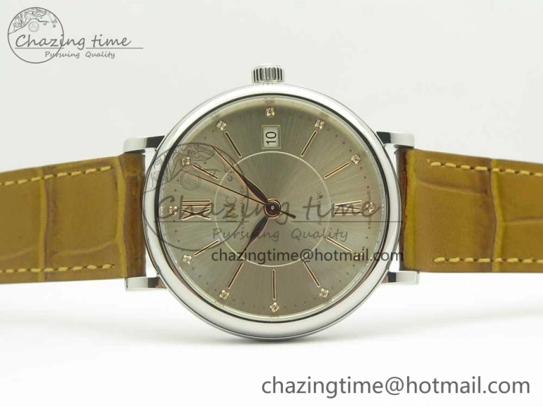 Portofino IW458101 SS MK 1:1 Best Edition Silver Dial On Brown Leather Strap MIYOTA Affordable 10647