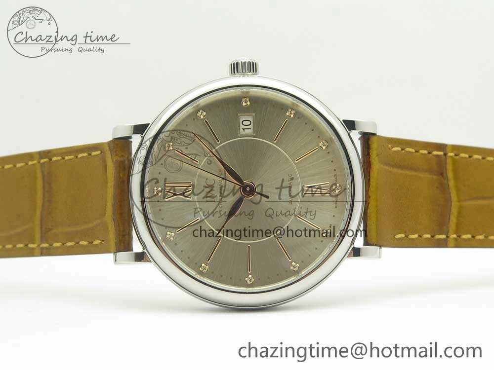 Portofino IW458101 SS MK 1:1 Best Edition Silver Dial On Brown Leather Strap MIYOTA Affordable 10647