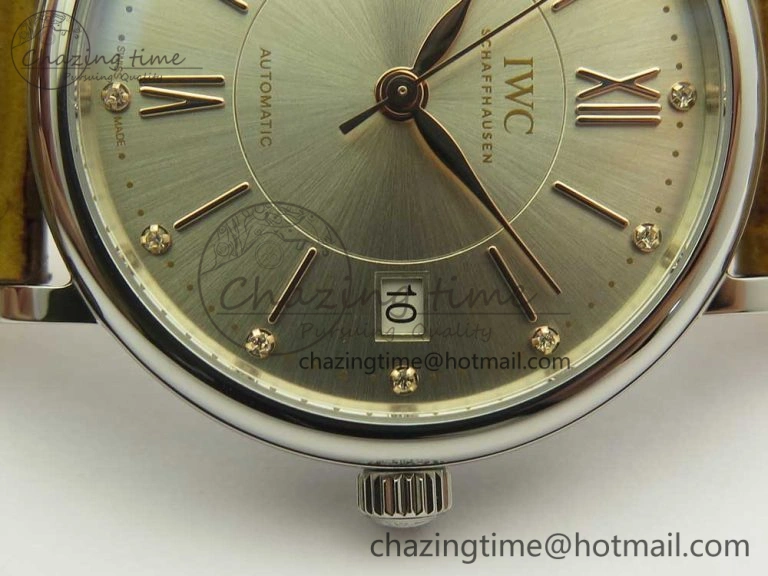 Portofino IW458101 SS MK 1:1 Best Edition Silver Dial On Brown Leather Strap MIYOTA Affordable 10647