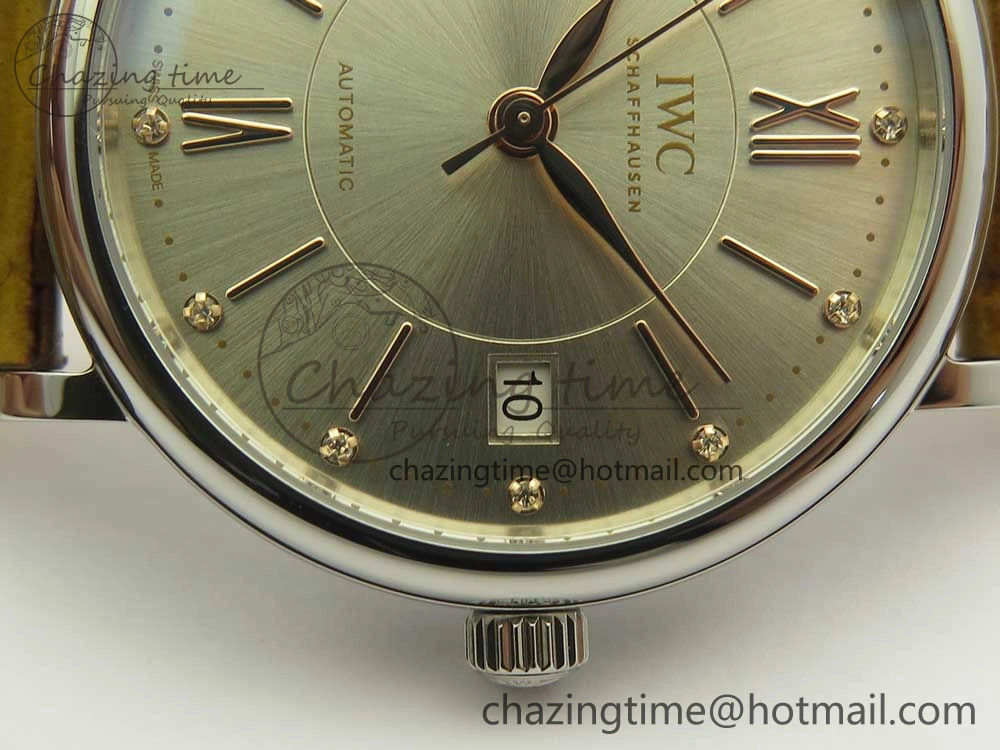 Portofino IW458101 SS MK 1:1 Best Edition Silver Dial On Brown Leather Strap MIYOTA Affordable 10647