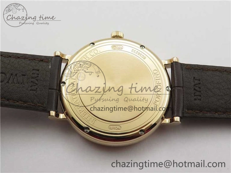 Unisex Portofino IW459402 RG MKS 1:1 Best Edition White Dial on Brown Leather Strap Miyota 7084