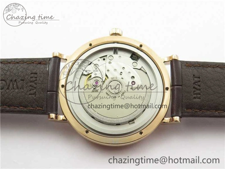 Unisex Portofino IW459402 RG MKS 1:1 Best Edition White Dial on Brown Leather Strap Miyota 7084