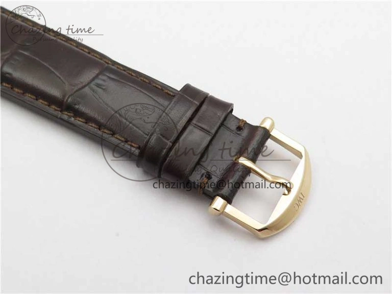 Unisex Portofino IW459402 RG MKS 1:1 Best Edition White Dial on Brown Leather Strap Miyota 7084