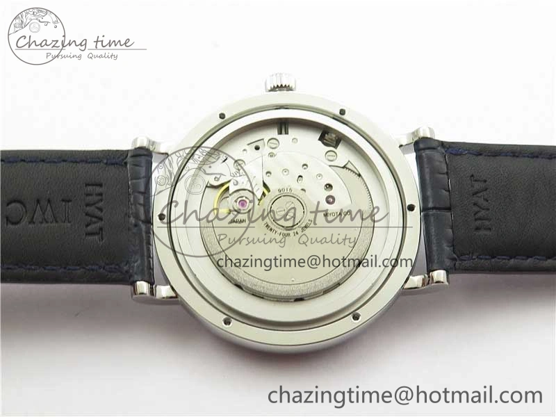 FastDry Portofino IW459402 SS MKS 1:1 Best Edition Blue Dial on Blue Leather Strap Miyota 7082