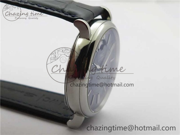 FastDry Portofino IW459402 SS MKS 1:1 Best Edition Blue Dial on Blue Leather Strap Miyota 7082