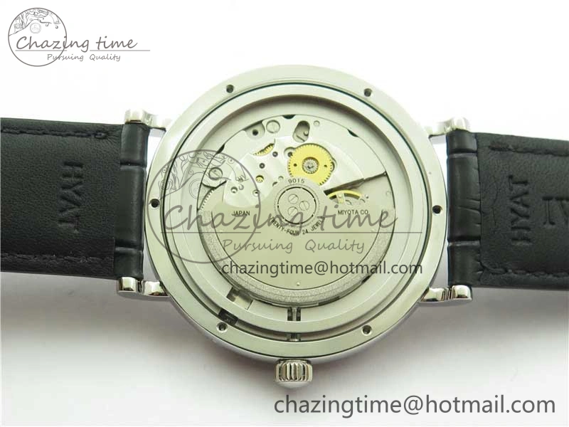 Portofino IW459402 SS MKS 1:1 Best Edition White Dial on Black Leather Strap Miyota Seasonal 7086