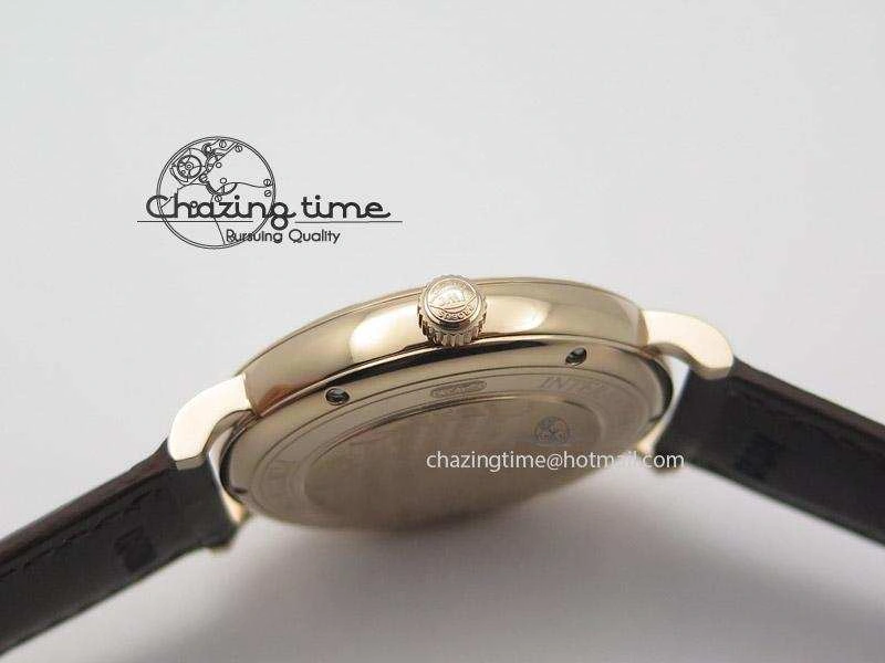 SmartChoice Portofino RG MKF 1:1 V2 Best Edition Diamond Bezel Silver Dial On Brown Leather Strap A 7343