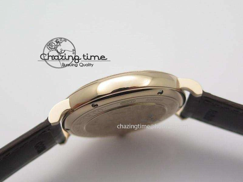 SmartChoice Portofino RG MKF 1:1 V2 Best Edition Diamond Bezel Silver Dial On Brown Leather Strap A 7343