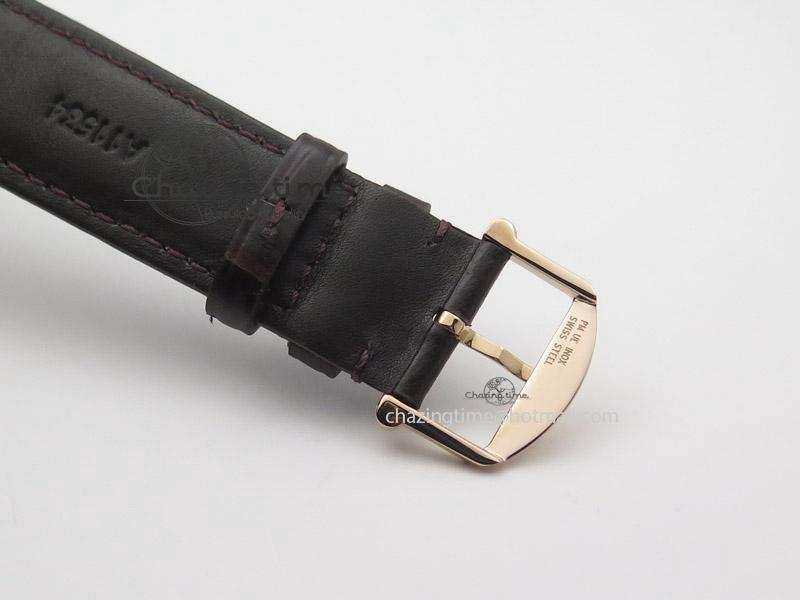 SmartChoice Portofino RG MKF 1:1 V2 Best Edition Diamond Bezel Silver Dial On Brown Leather Strap A 7343