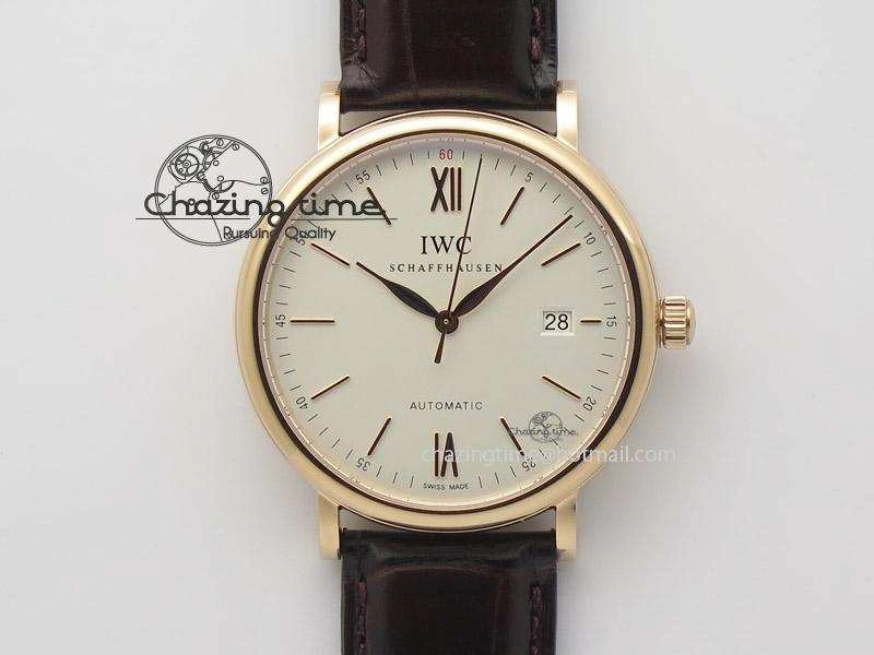 FashionForward Portofino SCHAFFHAUSEN RG MKF 1:1 V2 Best Edition White Dial On Brown Leather Strap A 7344