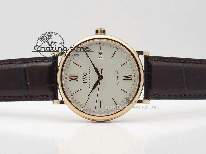 FashionForward Portofino SCHAFFHAUSEN RG MKF 1:1 V2 Best Edition White Dial On Brown Leather Strap A 7344